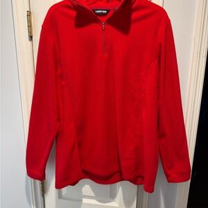 Lands' End Bright Red Quarter-Zip Fleece